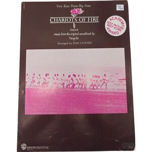 Vintage Sheet Music Chariots Of Fire by Vangelis Dan Coates Warner Bros